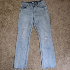 Straight leg denim jeans